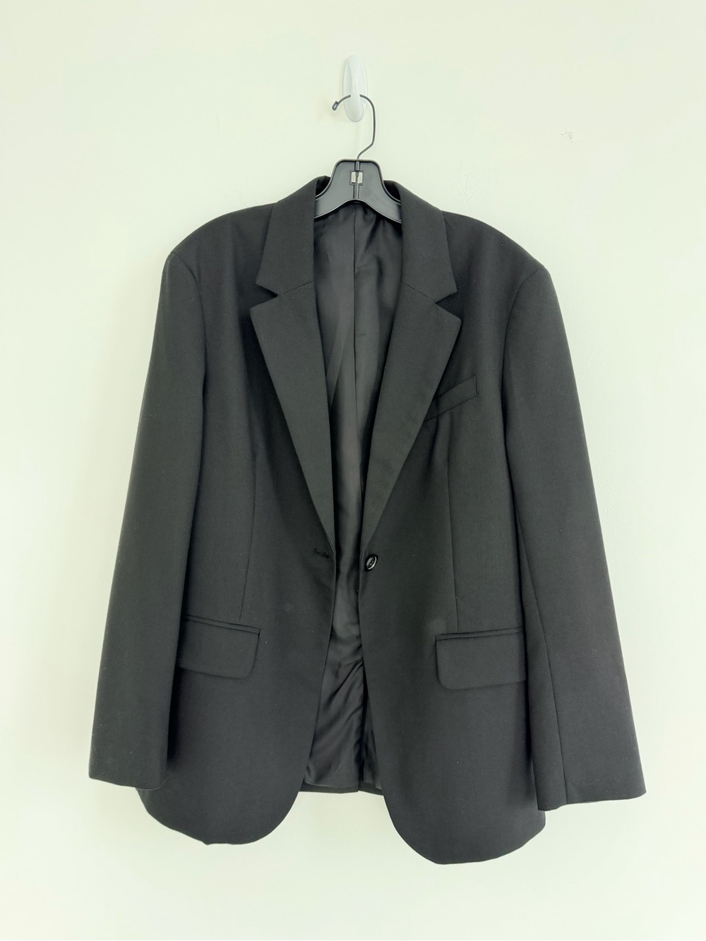 Arket Hopsack Wool Blazer in Black